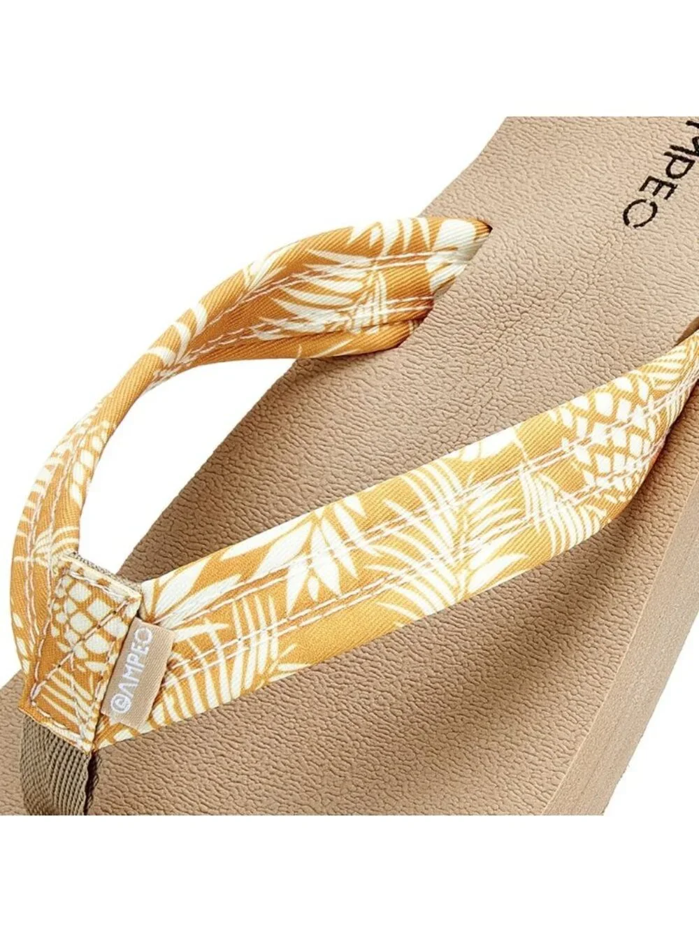 Women's Floral Pineapple Leaf Yellow Comfortable Flip Flops Summer Thong Sandals